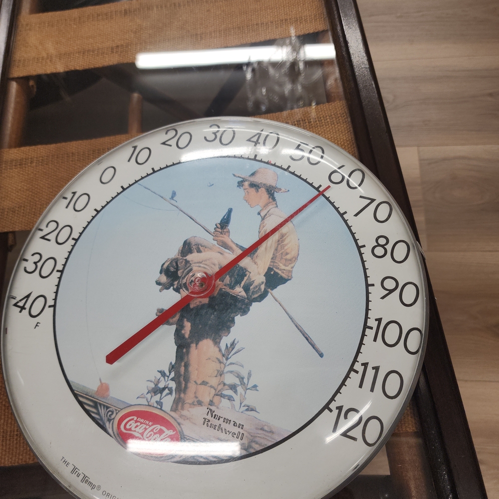 Coca Cola Norman Rockwell Wall Clock - White and Red